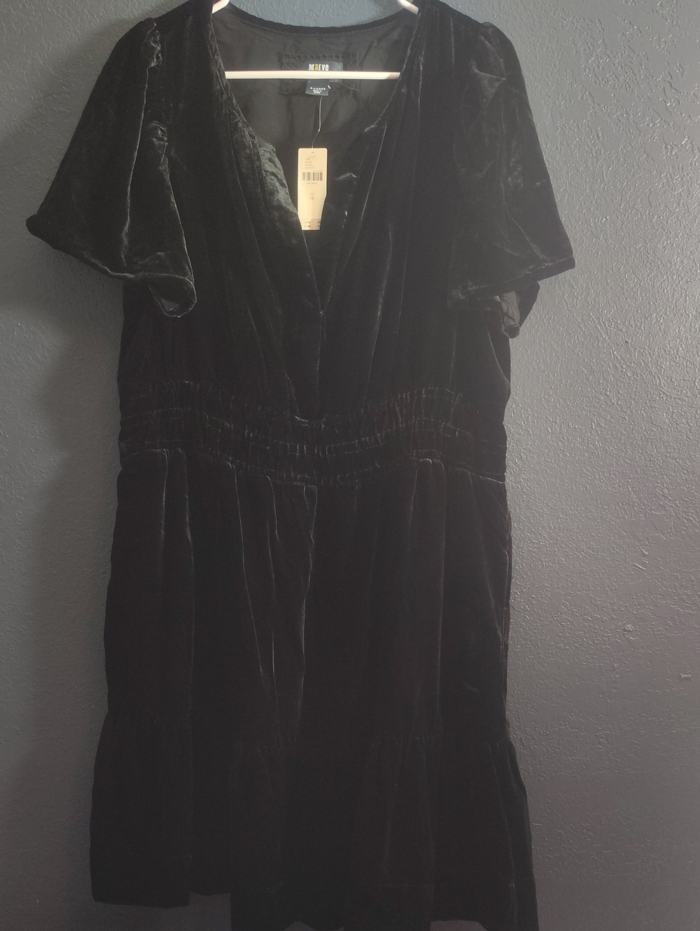 NWT Anthropologie Maeve Somerset velvet mini dress- black XL